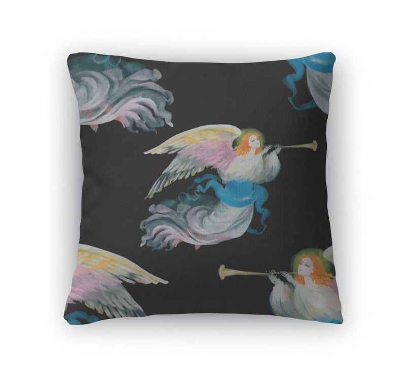 Throw Pillow Christmas Angels Card