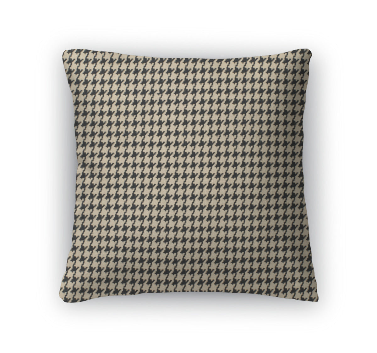 Throw Pillow, Black And Brown Houndstooth Pattern