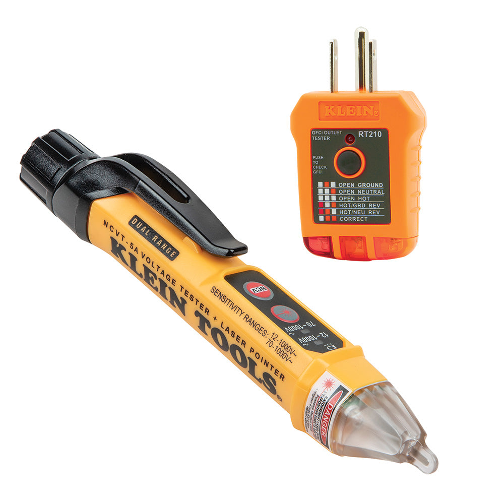 Dual Range NCVT and GFCI Receptacle Tester Electrical Test Kit NCVT5KIT