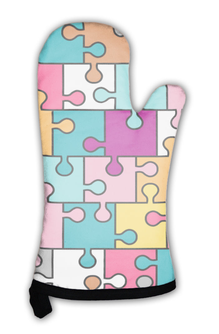 Oven Mitt, Colorful Puzzle Pattern