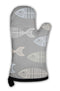 Oven Mitt, Tile With 50s Retro Fish Bone Pattern