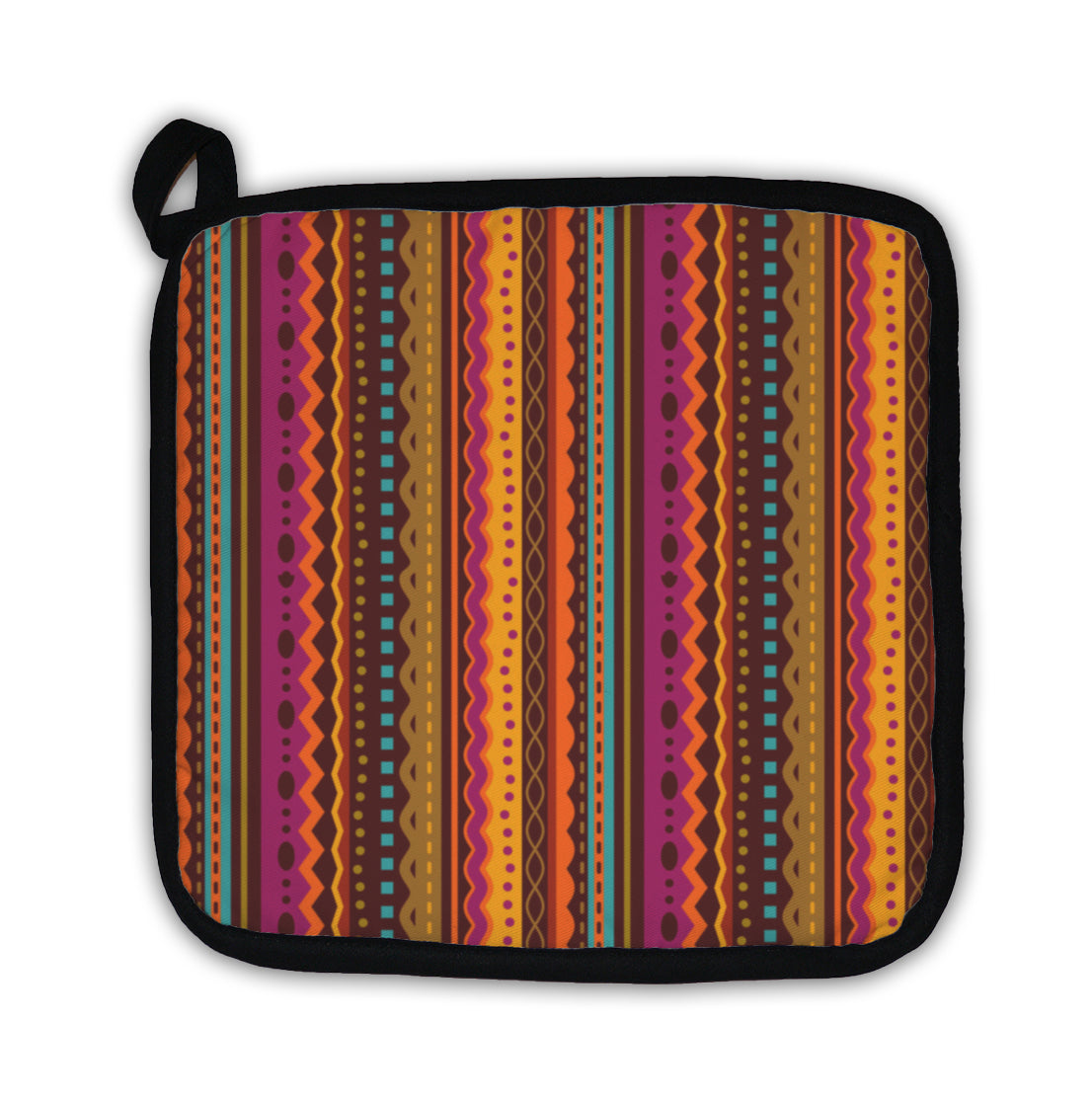 Potholder, Stripes And Laces Pattern Of Autumn Colors