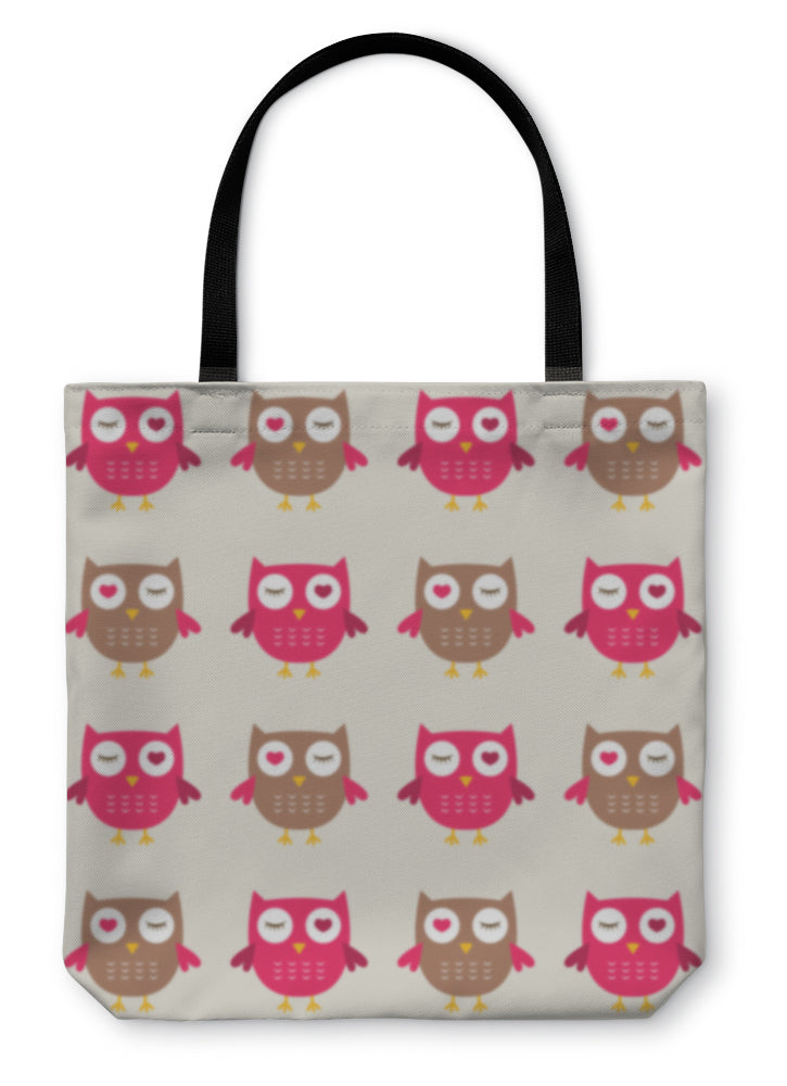 Tote Bag, Owls Pattern