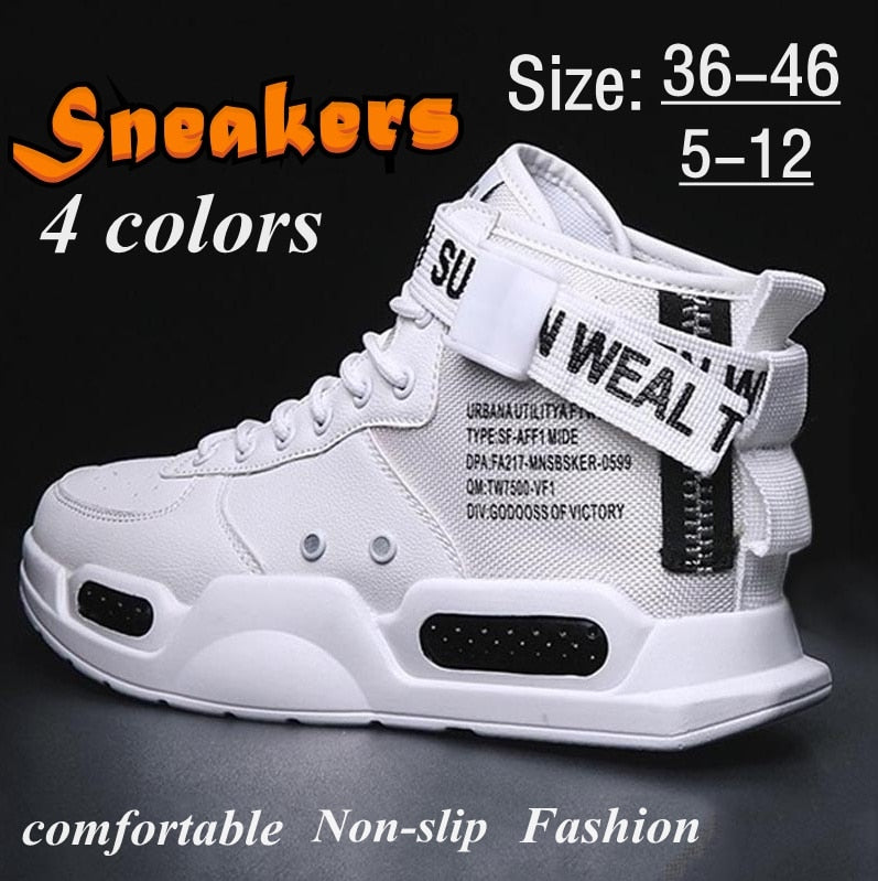 Brand Mens Casual Sneakers High-tops Sneakers Trendy Boys Basketball Sports Tennis Shoes Outdoor Off-road Shoes Couple Sneakers