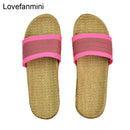 Natural linen slippers summer home indoor sandals men&#39;s women&#39;s unisex spring and autumn couples landing guests flax Non-slip