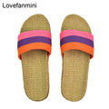 Natural linen slippers summer home indoor sandals men&#39;s women&#39;s unisex spring and autumn couples landing guests flax Non-slip