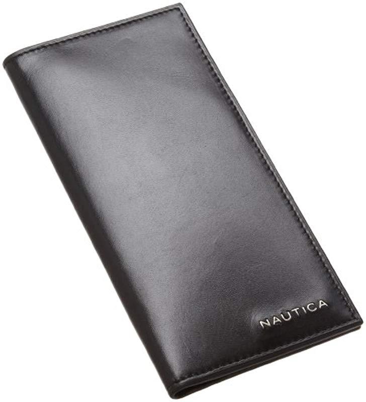 Nautica Men's Leather Secretary Checkbook Wallet Organizer