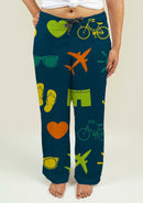 Ladies Pajama Pants with Summer Theme