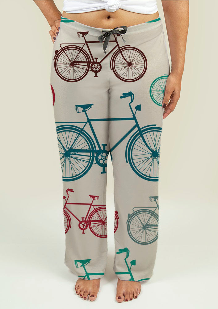 Ladies Pajama Pants with Vintage Bicycles