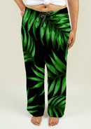 Ladies Pajama Pants with Tropical Leaves