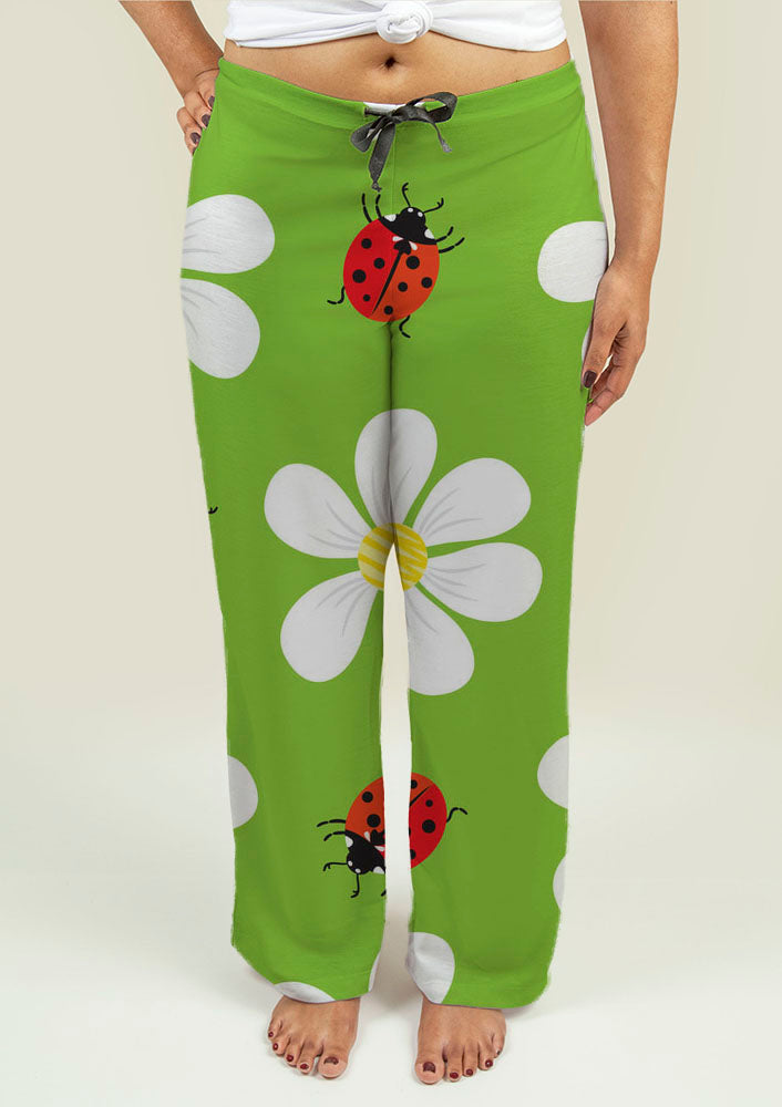 Ladies Pajama Pants with Floral Pattern