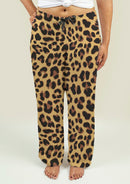 Ladies Pajama Pants with Leopard Print