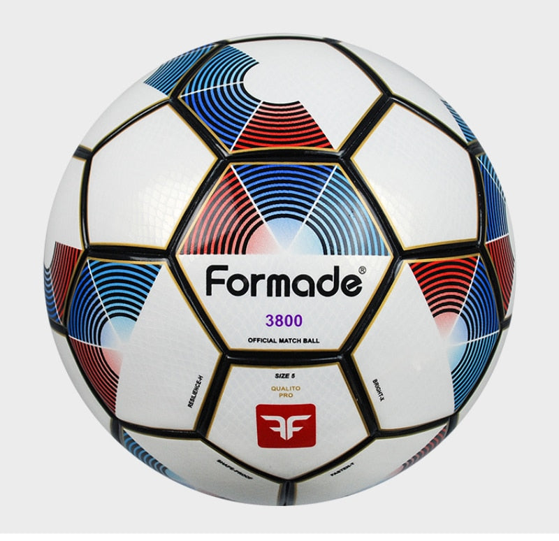 SoccerJunky Dog&#39;s Head Football size 5 Bulldog Red Blue Lines Hot Paste PU Match Traiing Soccer Ball CP18090C1
