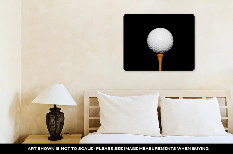 Metal Panel Print, Golf Ball On Teepeg On Black