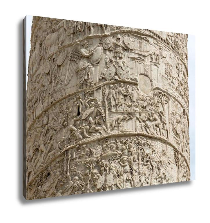 Gallery Wrapped Canvas, Column Of Tajan Roman Triumphal Column In Rome Italy