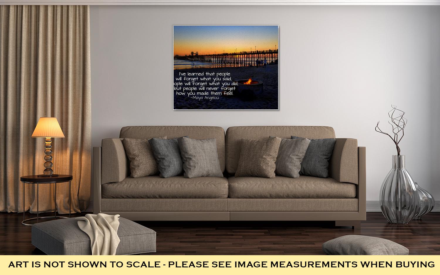 Gallery Wrapped Canvas, Oceanside Pier California With Quote