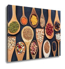 Gallery Wrapped Canvas, Various Legumes In Wooden Spoons