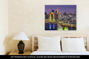 Gallery Wrapped Canvas, Tokyo Japan Cityscape At Rainbow Bridge And Tokyo Tower