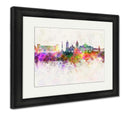 Framed Print, Mexico City V2 Skyline In Watercolor