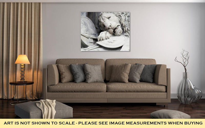 Gallery Wrapped Canvas, Monument The Dying Lion