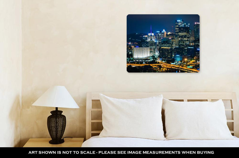 Metal Panel Print, Night View Of Pittsburgh From The Top Of The Duquesne Incline In