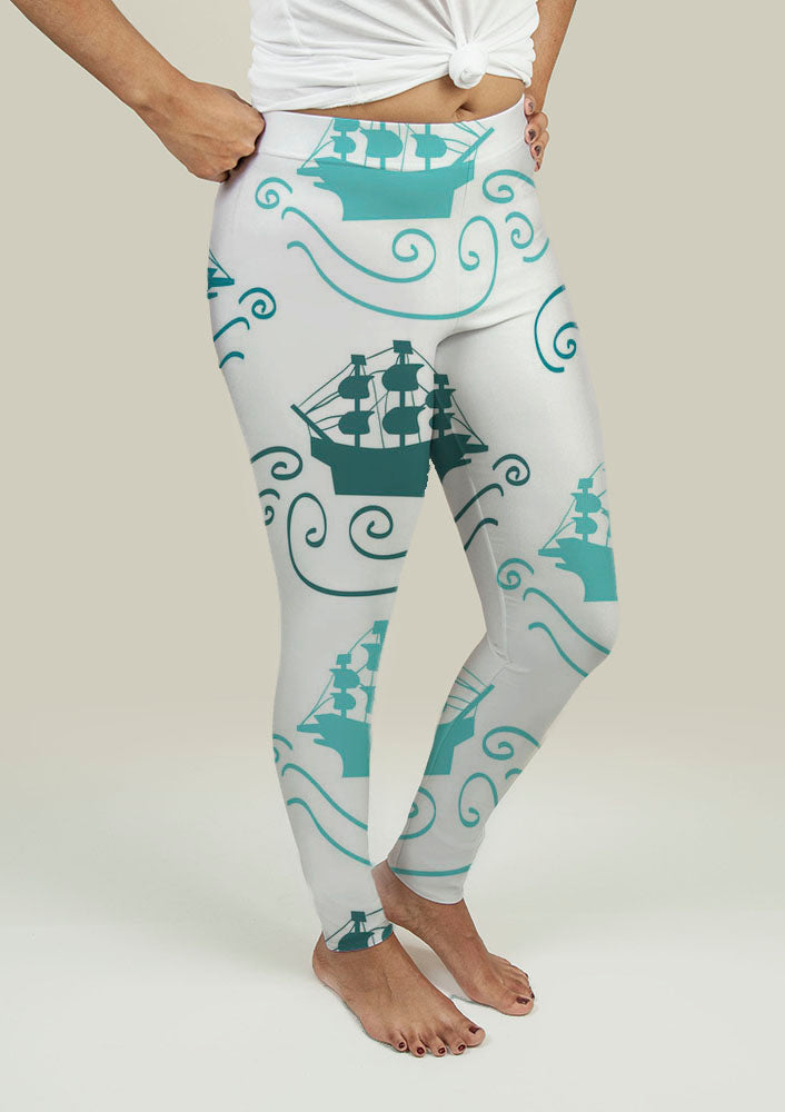 Leggings with Ships at Sea