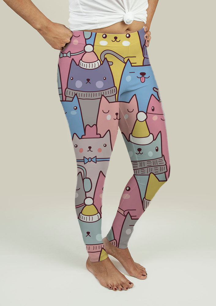 Leggings with Cats at Christmas