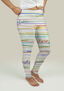 Leggings with Stripe Pattern with words