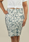 Pencil Skirt with Science Pattern