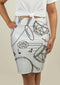 Pencil Skirt with Drum Set Pattern