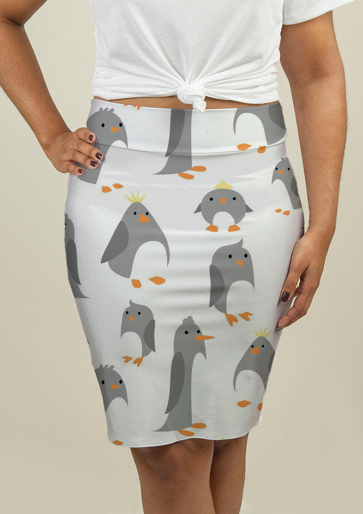 Pencil Skirt with Cute Penguins