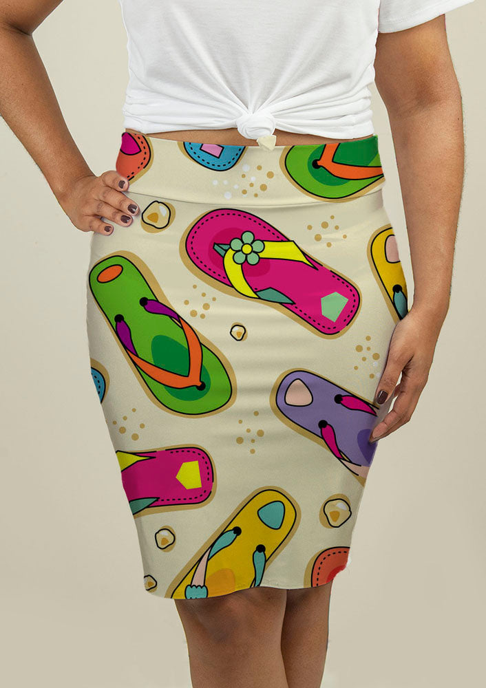 Pencil Skirt with Flip Flop Pattern
