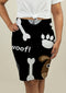 Pencil Skirt with Dogs Pattern