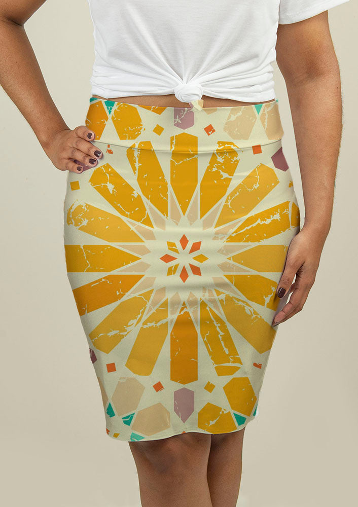 Pencil Skirt with Arabic Pattern