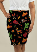 Pencil Skirt with Mexican Pattern
