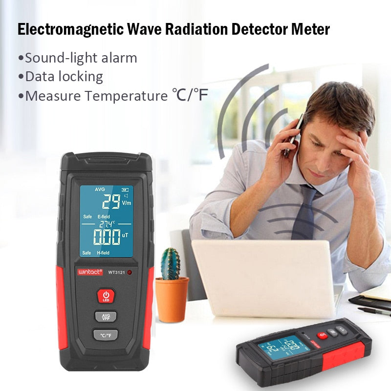 Electromagnetic Field Radiation Tester EMF Meter Electric Field Magnetic Field Dosimeter Detector Rechargeable Emission Dosimete