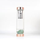 Natural Quartz Crystal Glass Water Bottle