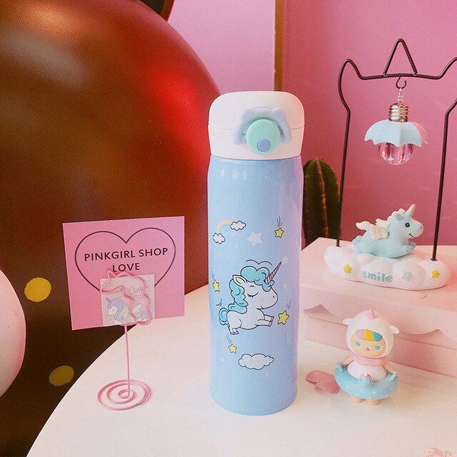 Kids Cute Unicorn Cartoon Water Bottle