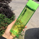 New Square Frosted Plastic Water Bottle, Portable, Transparent, Leak-proof
