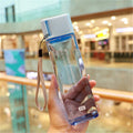 New Square Frosted Plastic Water Bottle, Portable, Transparent, Leak-proof