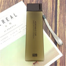 New Square Frosted Plastic Water Bottle, Portable, Transparent, Leak-proof