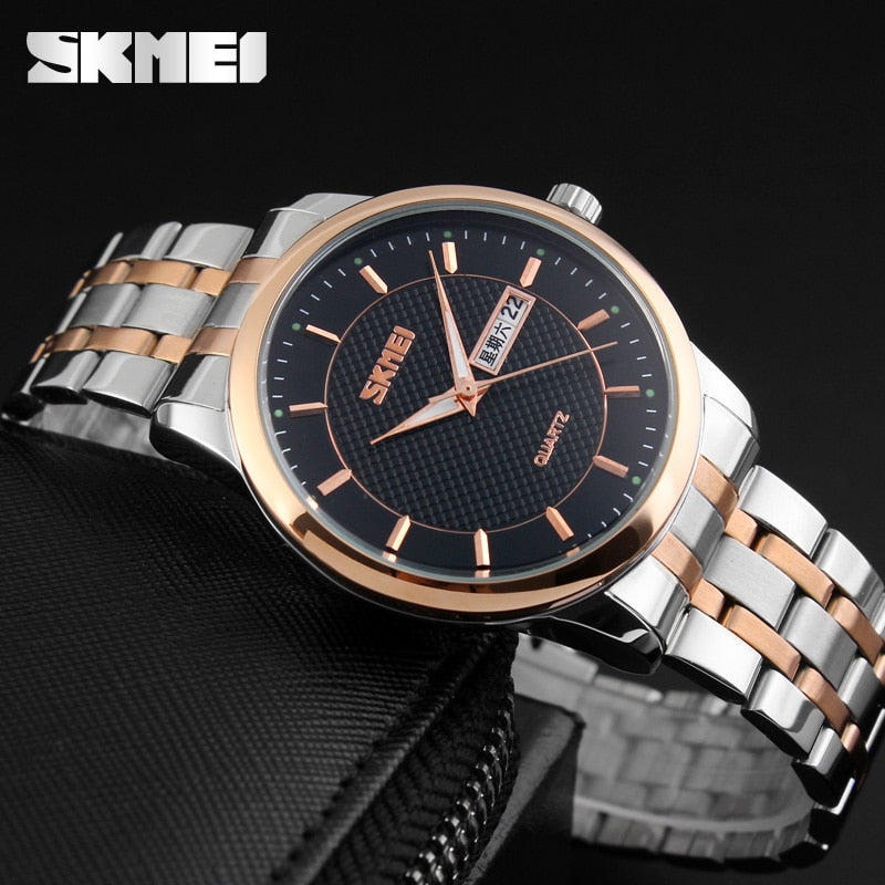 Men Stainless Steel Dress Watches By SKMEI Luxury Brand