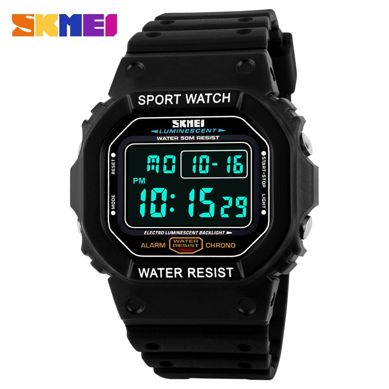 SKMEI watch outdoor sports running diving swimming waterproof led digital watches Military Shock Resistant watch