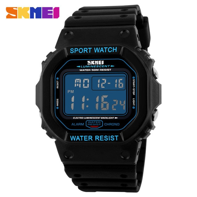 SKMEI watch outdoor sports running diving swimming waterproof led digital watches Military Shock Resistant watch