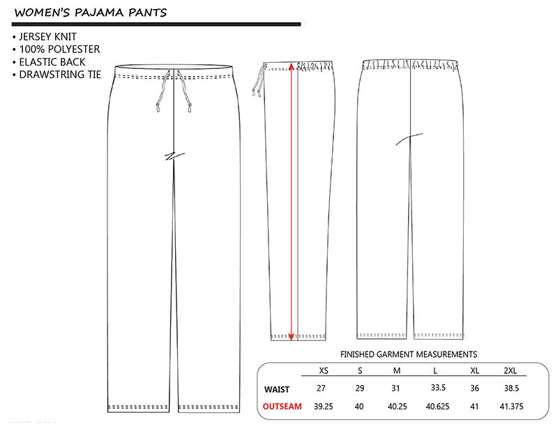 Ladies Pajama Pants with Drum Set Pattern