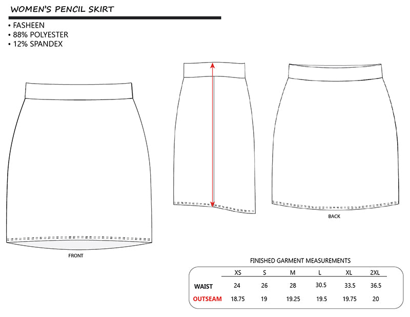 Pencil Skirt with Chemistry Pattern